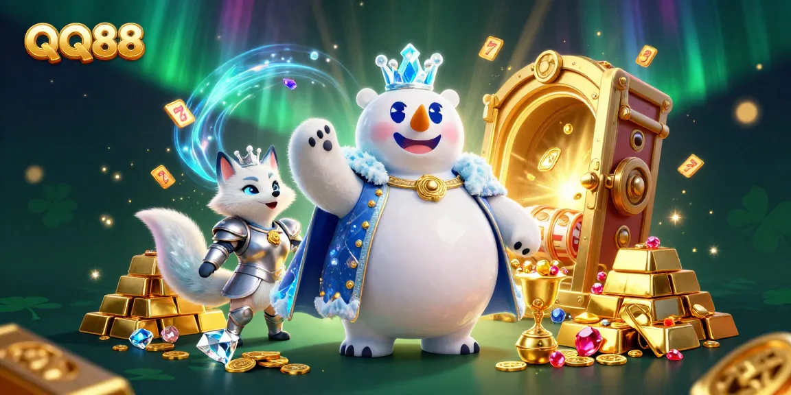 Conquer wins at QQ88 with a polar bear king and fox companion amid riches and excitement.