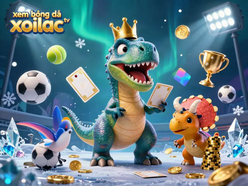 Experience xem bóng đá xoilac tv with 3D cartoon characters engaging in a vibrant sports betting scene.