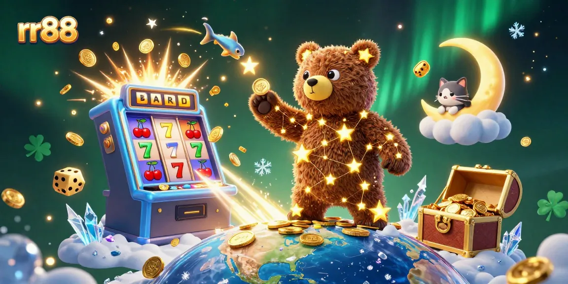 Experience thrilling wins with rr88's vibrant casino scene featuring charming characters and jackpot excitement.