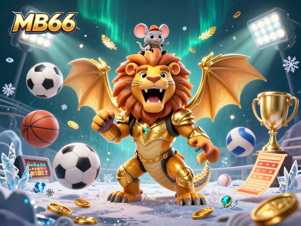 Engage with MB66 and experience thrilling sports betting excitement in a vibrant, detailed illustration.
