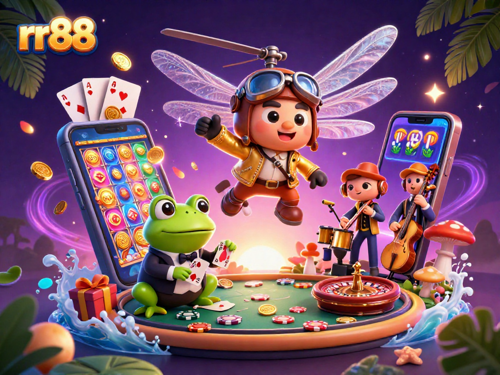 Experience the thrilling rr88 action in a vibrant casino scene with dynamic characters and games.