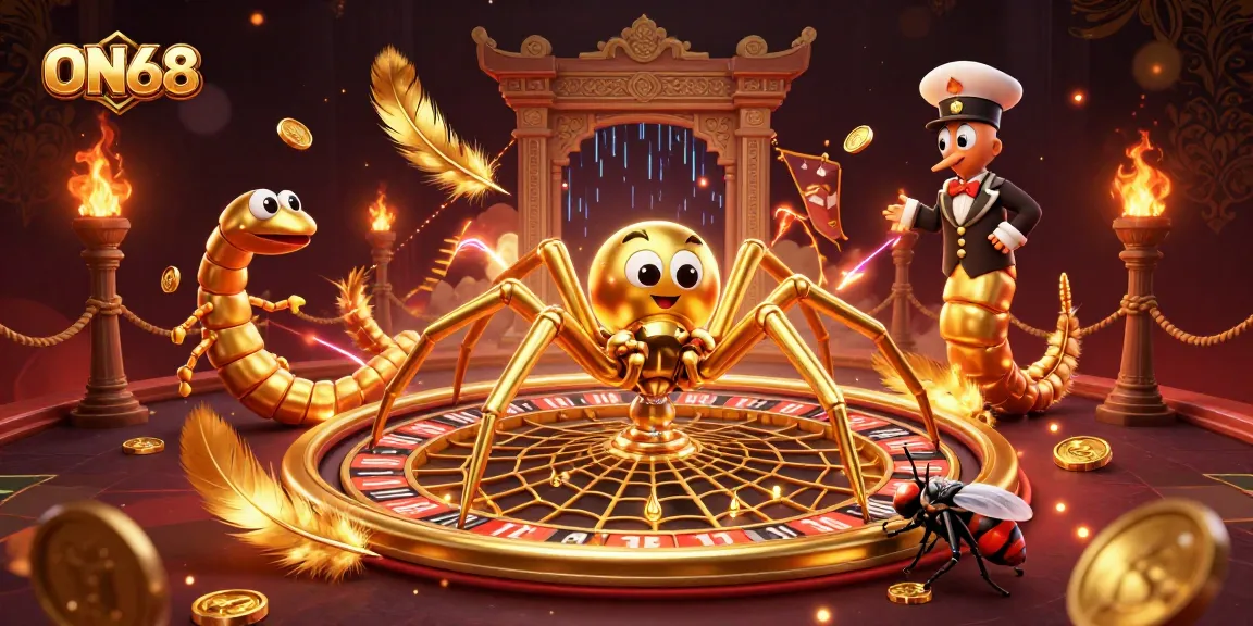 Immerse in ON68's thrilling roulette experience with a golden spider and nervous fly betting