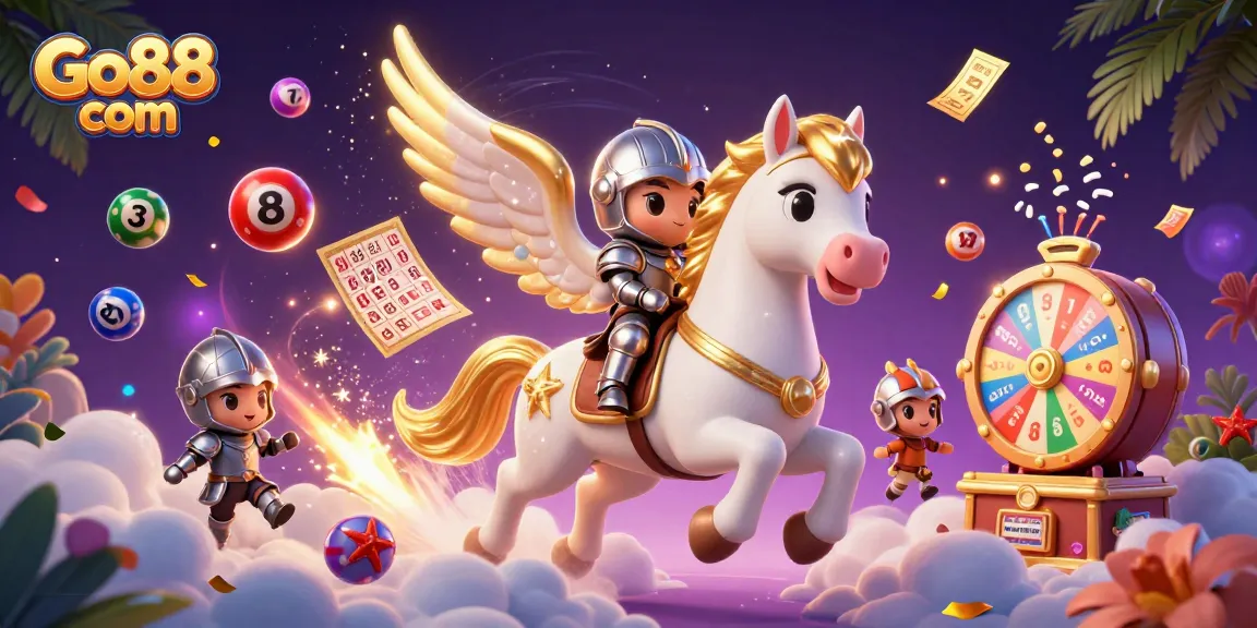 Engage in exciting gameplay at Go88 com, showcasing a dynamic 3D casino world with vibrant gambling elements.