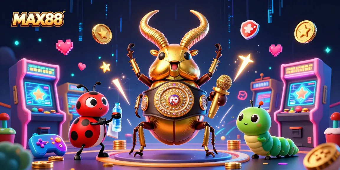 Experience the dynamic world of MAX88 with engaging 3D characters in a casino-themed scene.