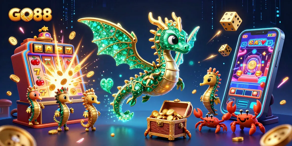 Experience exciting gameplay at GO88 with vibrant characters, dynamic casino elements, and a captivating theme.