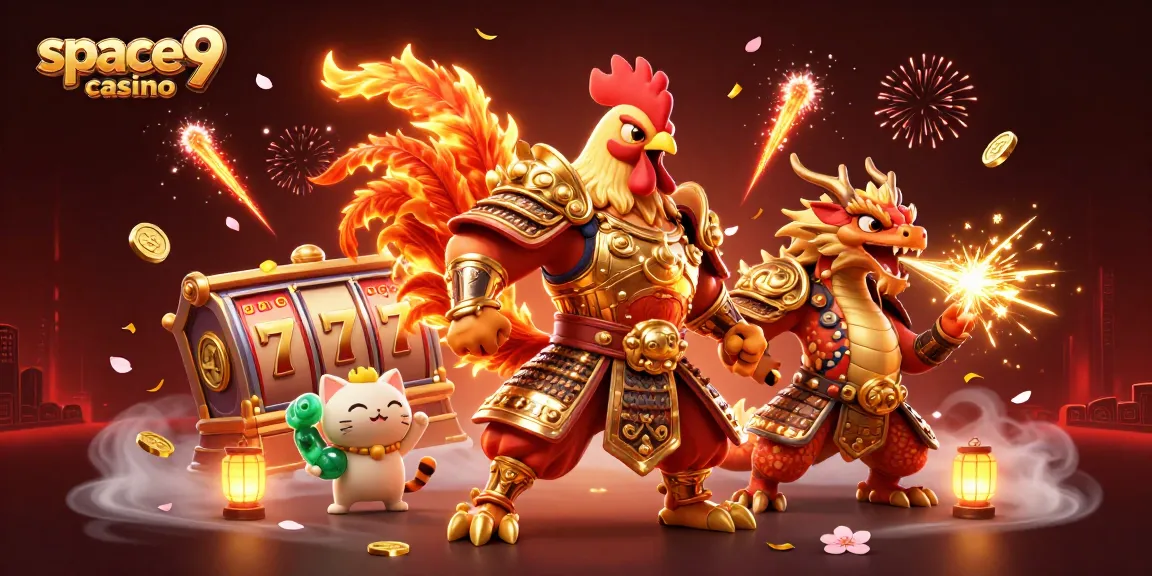 Spin to win at space9 casino with dynamic characters and rich visuals in a vibrant scene.
