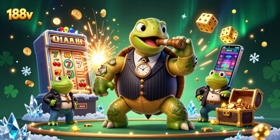 Experience the excitement at 188v with a vibrant casino scene featuring fun characters and jackpot thrills.