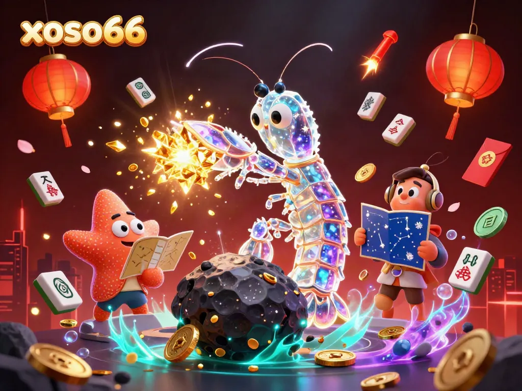 Experience the thrill of xoso66 through an explosive scene of luck and grandeur in 3D.