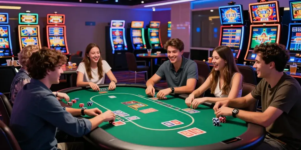 Engaged players enjoying HITCLUB games in an exciting online casino.