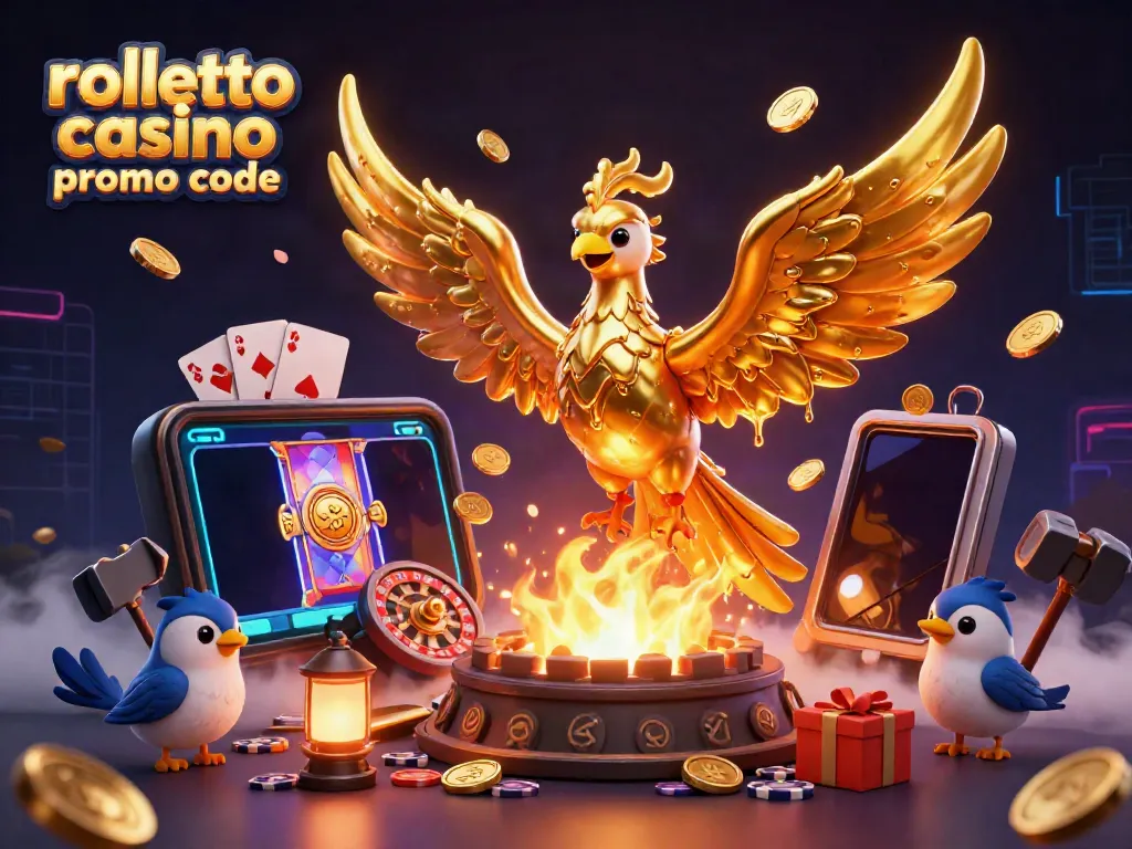 Experience the excitement of the rolletto casino promo code with a golden phoenix and dynamic gaming elements.