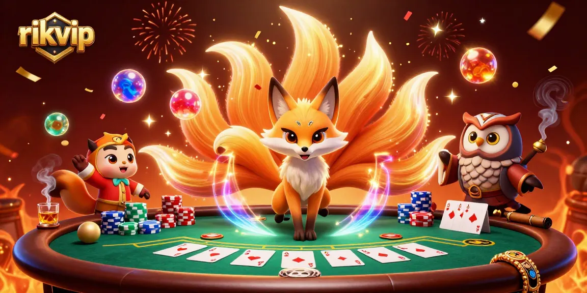 Experience the thrill of rikvip as colorful spirits engage in dynamic poker action, captivating atmosphere.