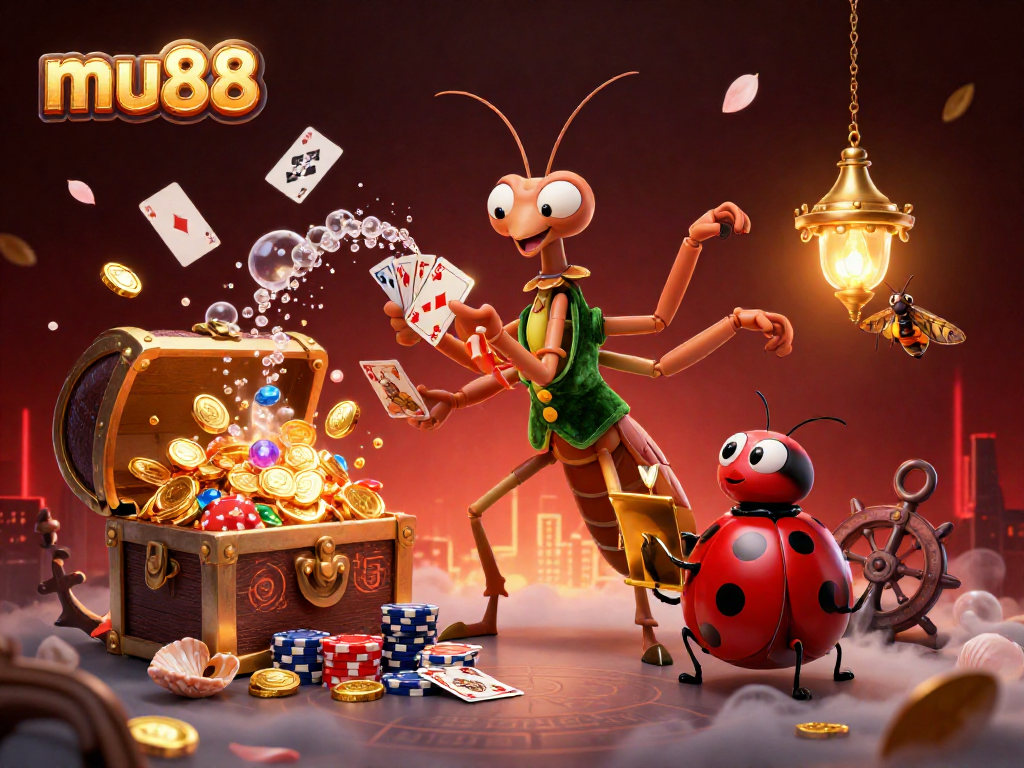 Experience the excitement of mu88 with a vibrant casino scene featuring vibrant characters and elements.