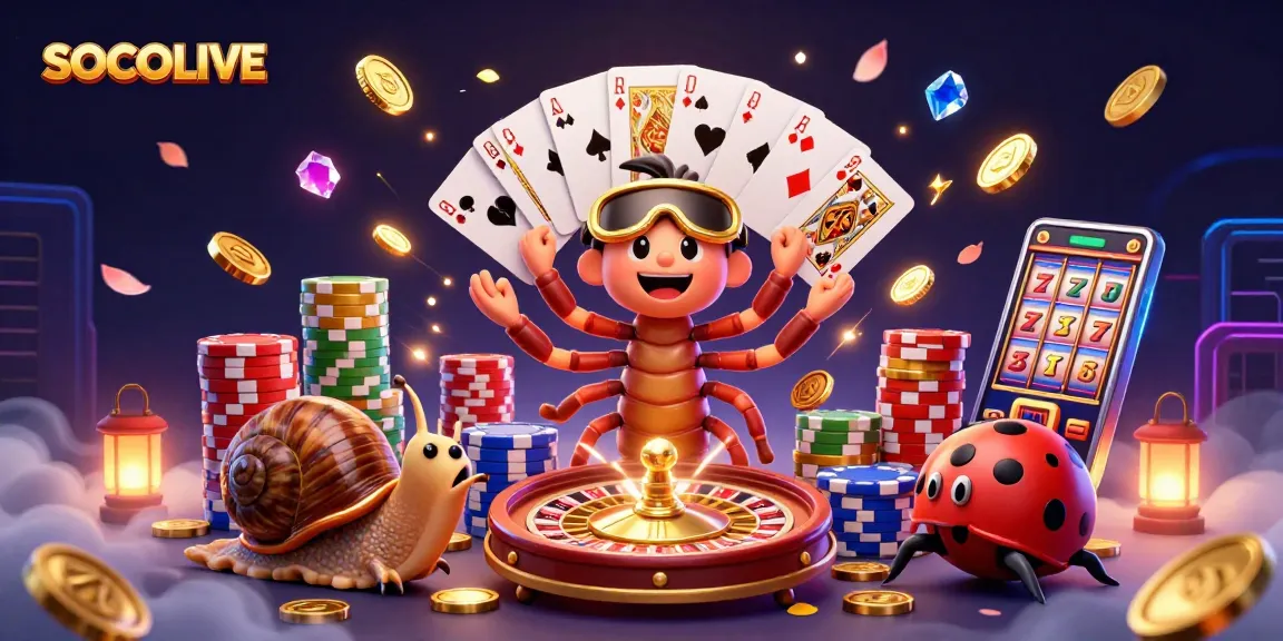 Experience thrilling action at SOCOLIVE with a vibrant 3D casino scene showcasing gaming excitement.