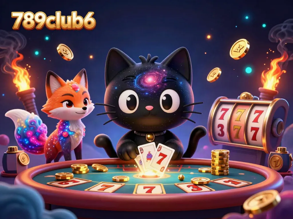 Experience thrilling gameplay with the 789club6 cosmic casino featuring a black hole cat.