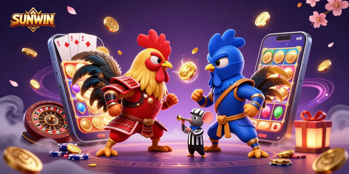 SUNWIN brings excitement with dynamic cartoon roosters in battle over casino games and prizes.