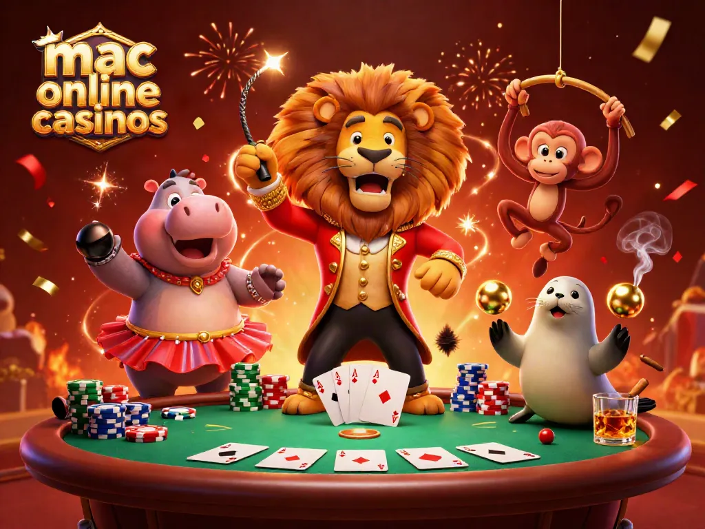 Experience the excitement of mac online casinos with vibrant characters and dynamic casino elements.