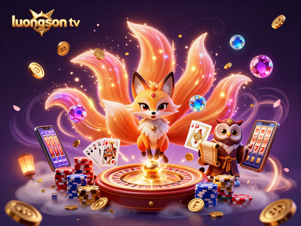Experience thrilling gaming action with luongson tv, featuring vibrant 3D characters and casino elements.