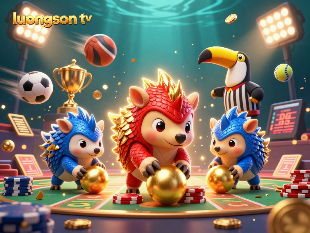 Enjoy thrilling moments with luongson tv as rival pangolins roll through golden jackpots in this dynamic scene.