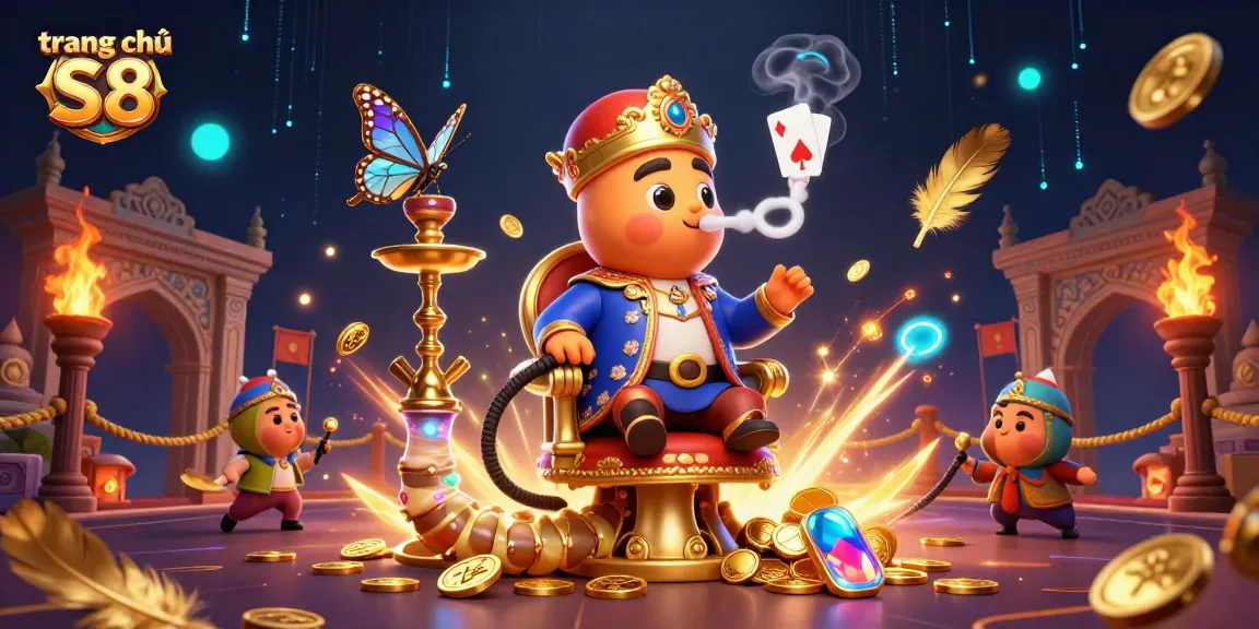 Experience the vibrant world of trang chủ S8 with dynamic gaming elements surrounding a whimsical caterpillar master.