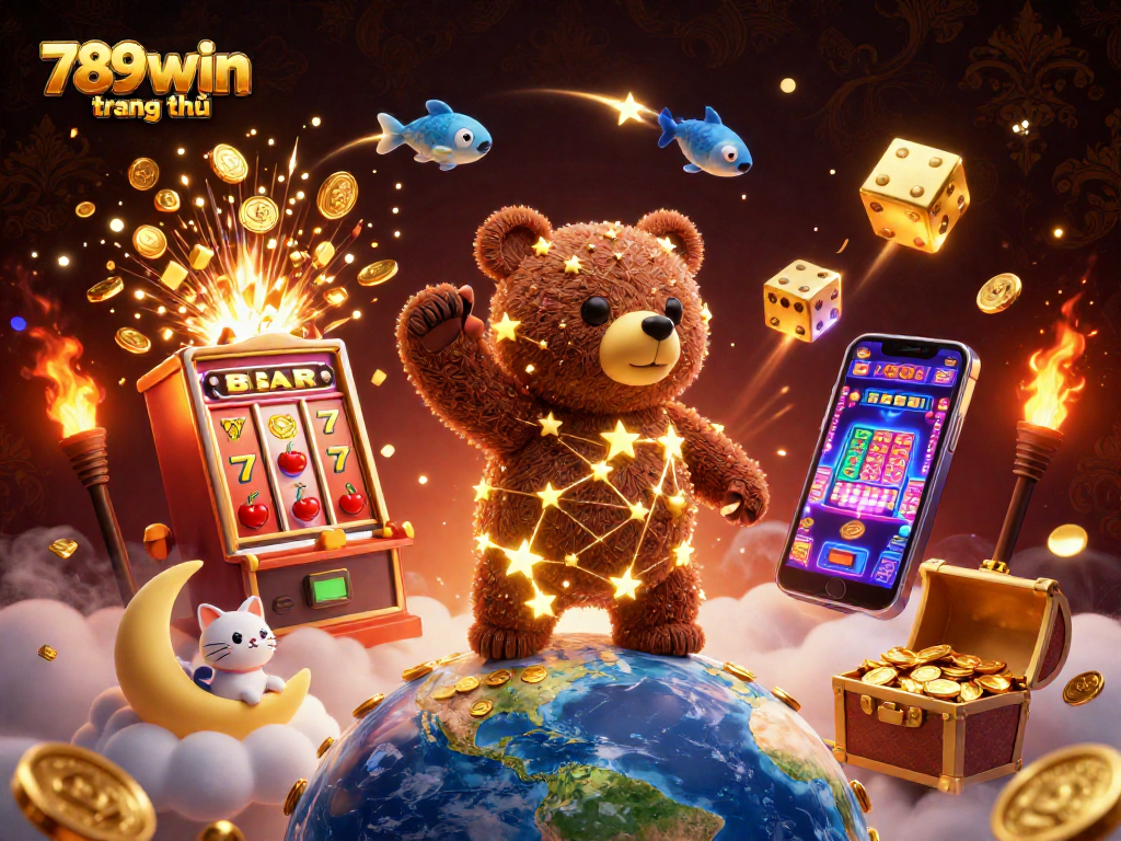 Engage with the thrilling atmosphere of 789win trang chủ in a colorful 3D casino scene.