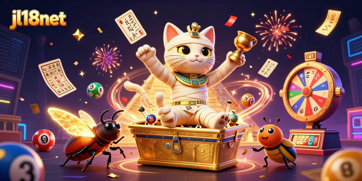 Experience thrilling gameplay at jl18net with a vibrant 3D illustration showcasing online casino excitement.