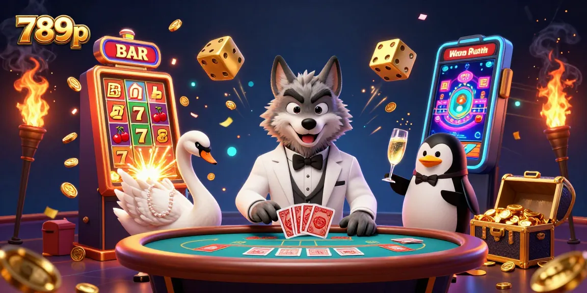 Experience exhilarating 789p gameplay with a vibrant casino scene featuring distinctive characters and winning symbols.