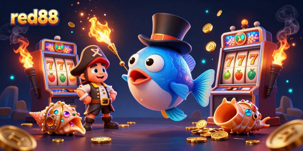 Experience excitement with red88 as the anglerfish and treasure characters spark casino thrills.