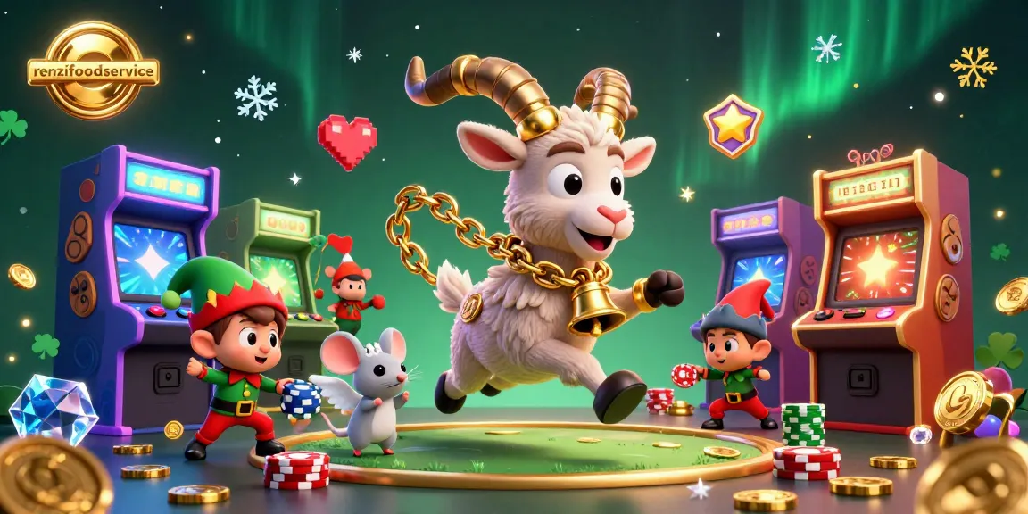 Experience thrilling gaming action at renzifoodservice casino, where festive characters bring excitement.