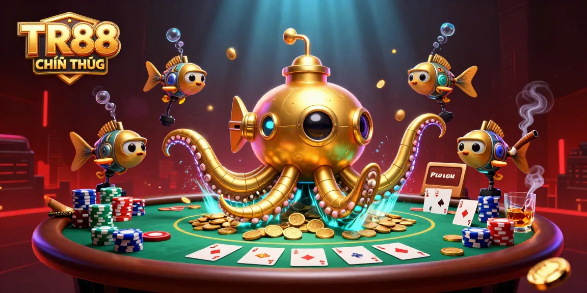 TR88 CHÍNH THỨC showcases a vibrant underwater casino scene with dynamic elements for a thrilling gaming experience.