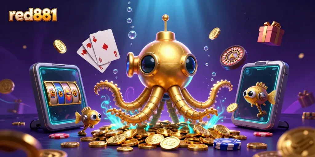 Win big with red881 while exploring a vibrant underwater gambling world of slots and games.