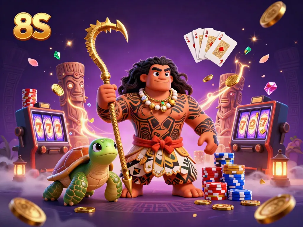 Experience 8S casino excitement with a Polynesian demigod and treasure elements.