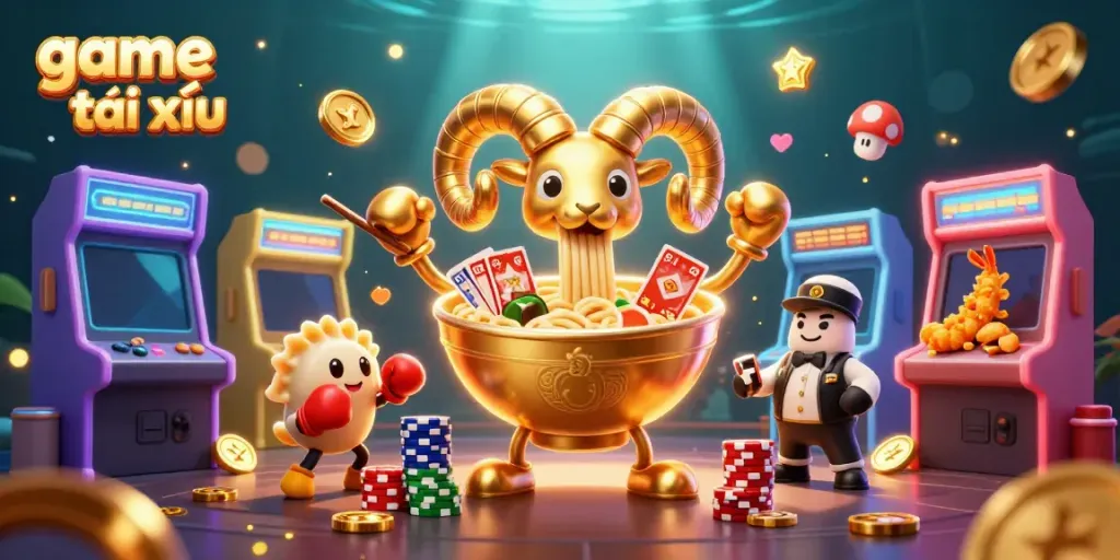 Catch exciting moments in the game tài xỉu with vibrant characters and casino elements enriching the scene.