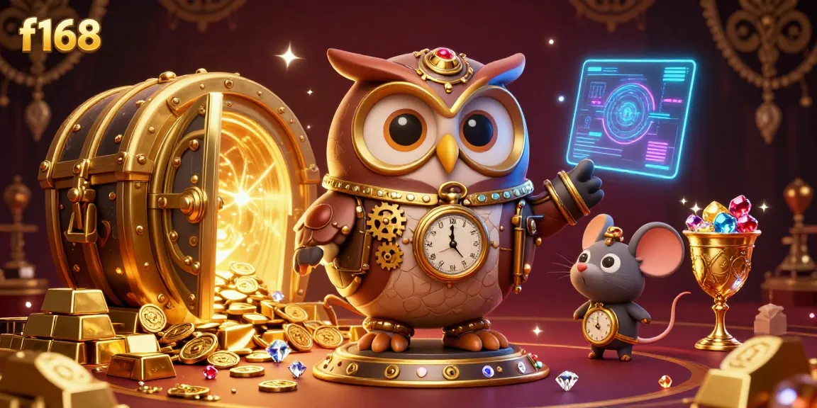 Experience thrilling gambling excitement with f168's vibrant casino adventure illustration featuring steampunk elements.
