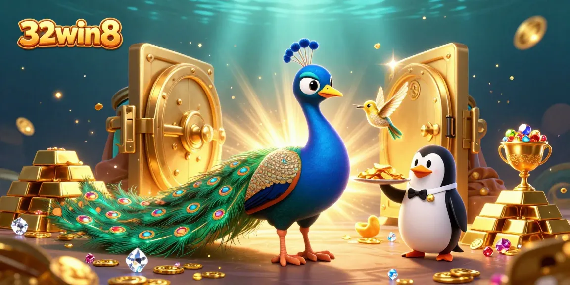 Experience thrilling jackpots at 32win8 with dazzling treasures and captivating characters in a rich casino scene.