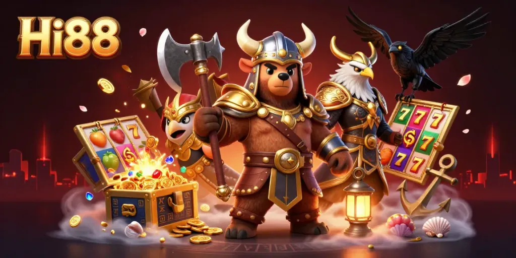 Engage with Hi88's dynamic online casino scene featuring exciting slot elements and thrilling gameplay.