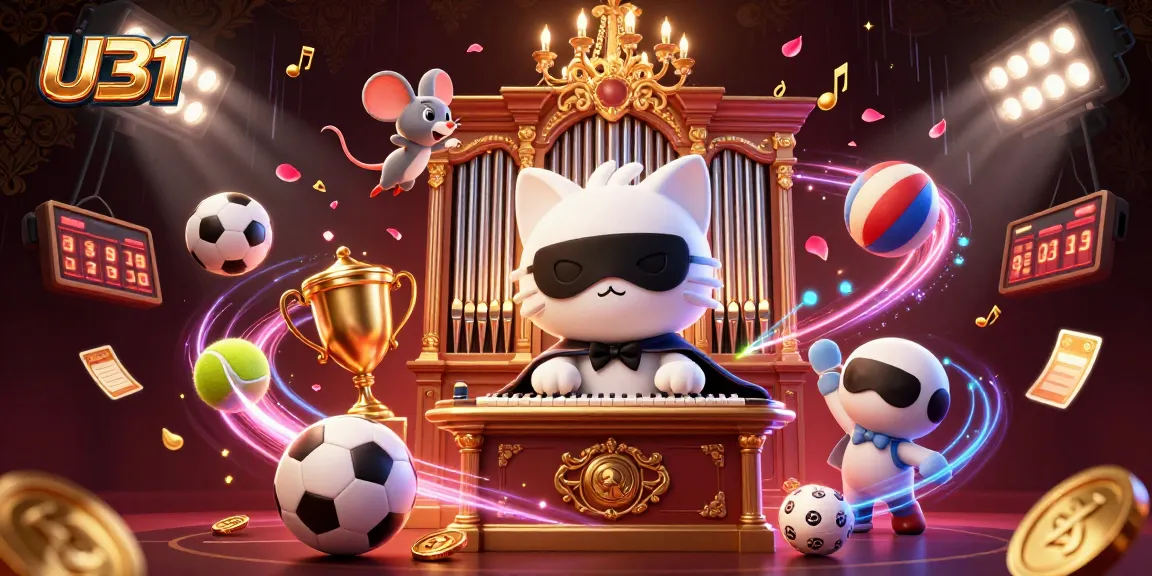 Experience thrilling gaming with U31’s dynamic 3D illustration featuring vibrant casino elements.