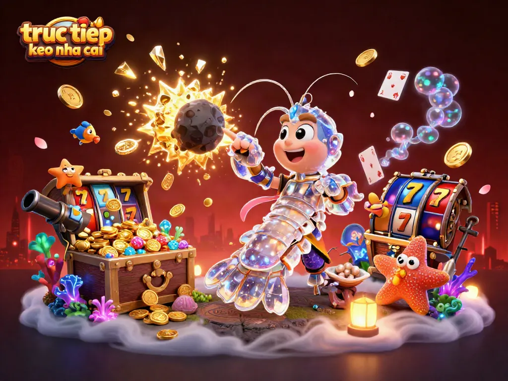 Engage in truc tiep keo nha cai with an exciting scene of gem explosions and dynamic gaming elements.