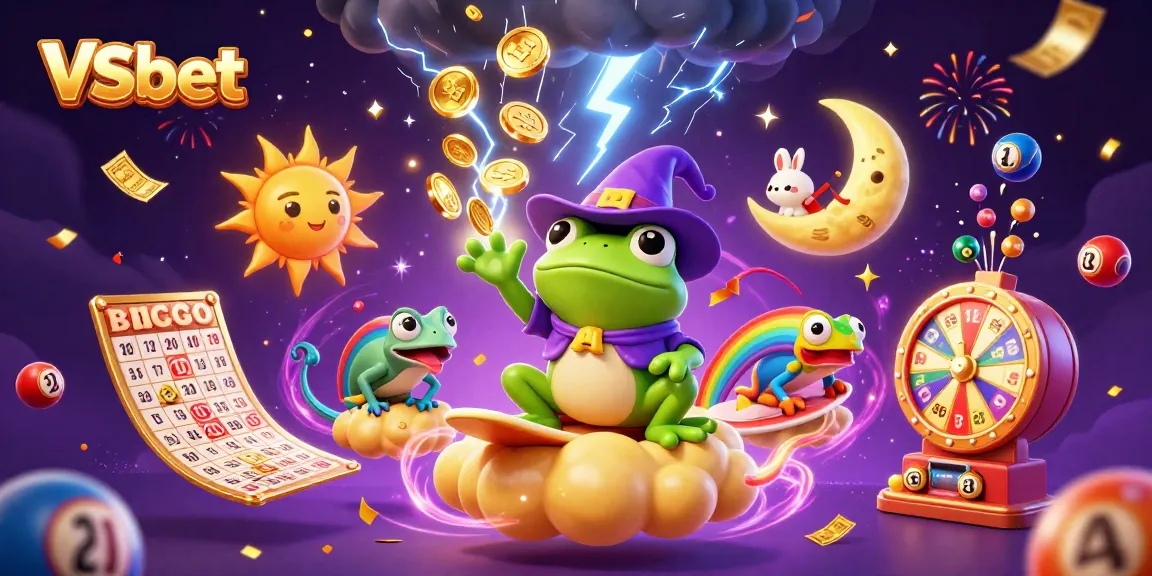 Win big with VSbet in this vibrant 3D illustration showcasing exciting casino elements and action.