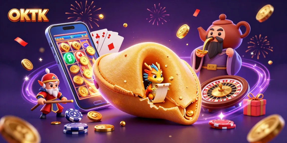 Engage with OKTK's thrilling gambling experience featuring a vibrant casino scene.