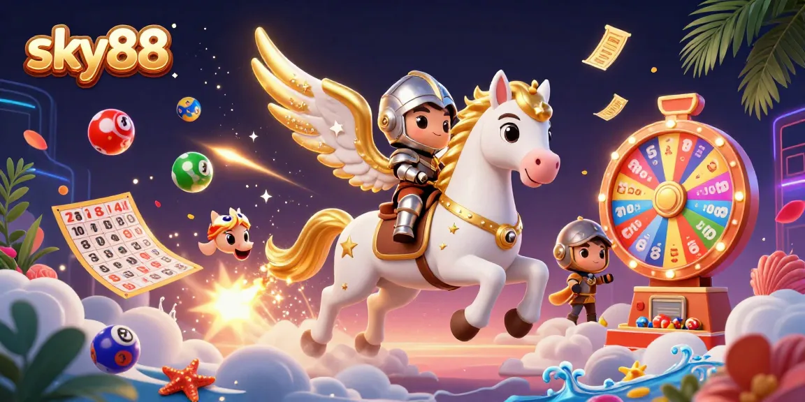 Experience thrilling sky88 lottery action with vibrant elements and dynamic characters.