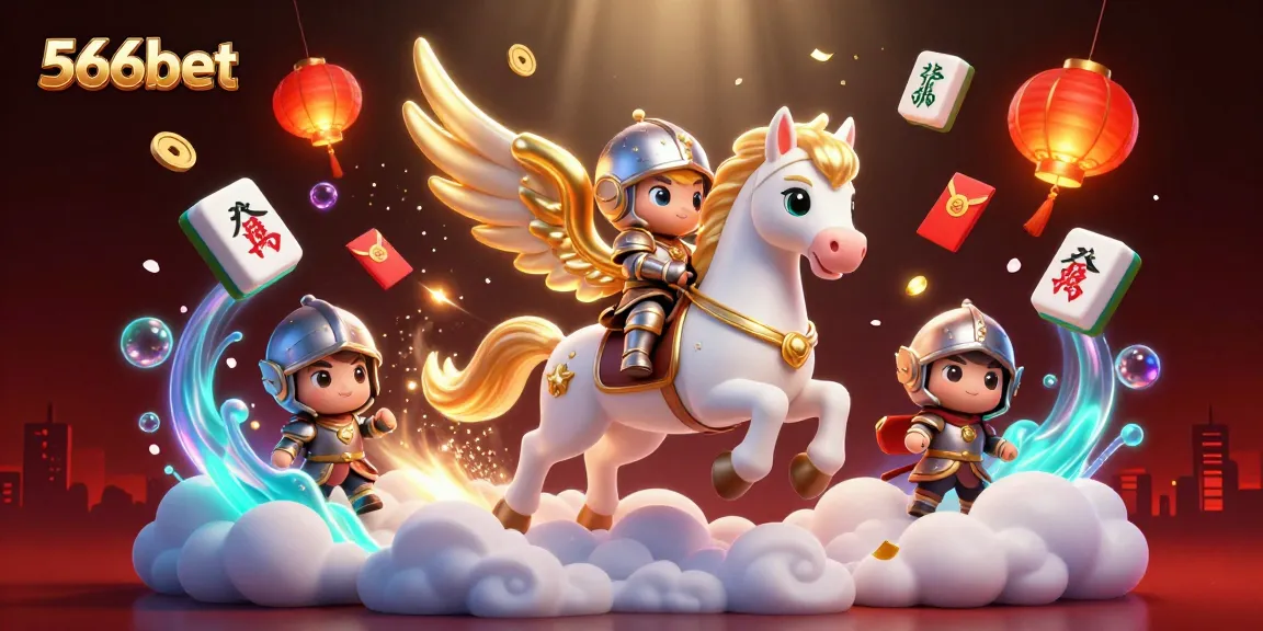 Experience thrilling games with 566bet through a magical 3D illustration featuring games and rewards.