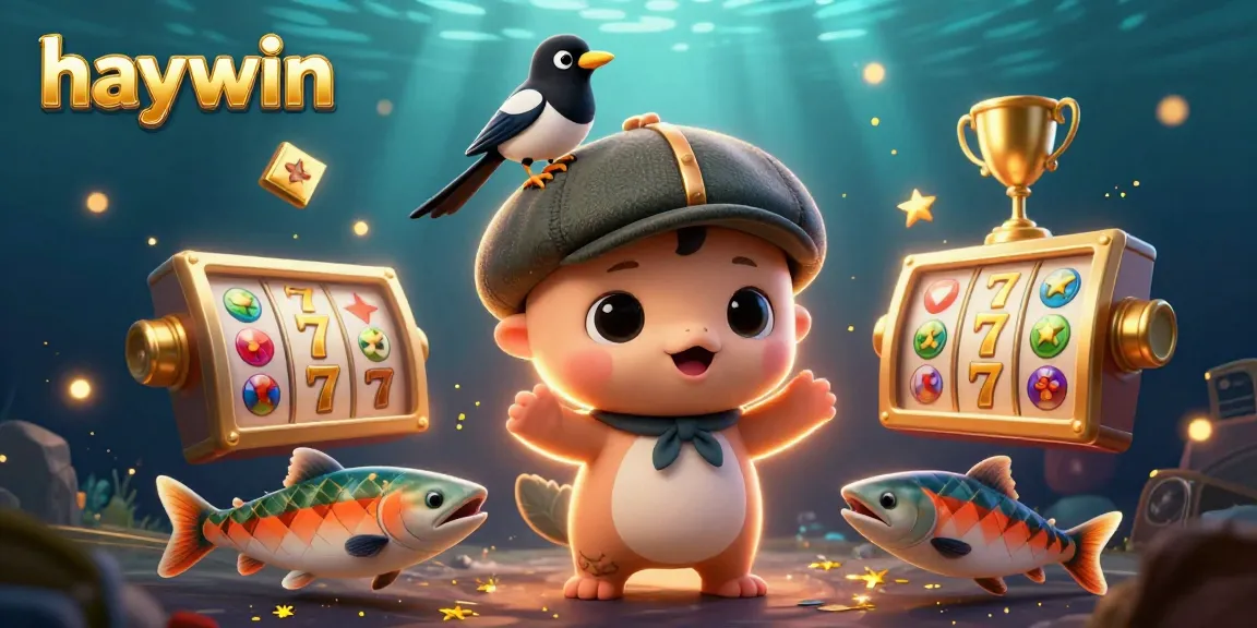 Experience exciting slot games with haywin, featuring adorable characters and dynamic casino elements.