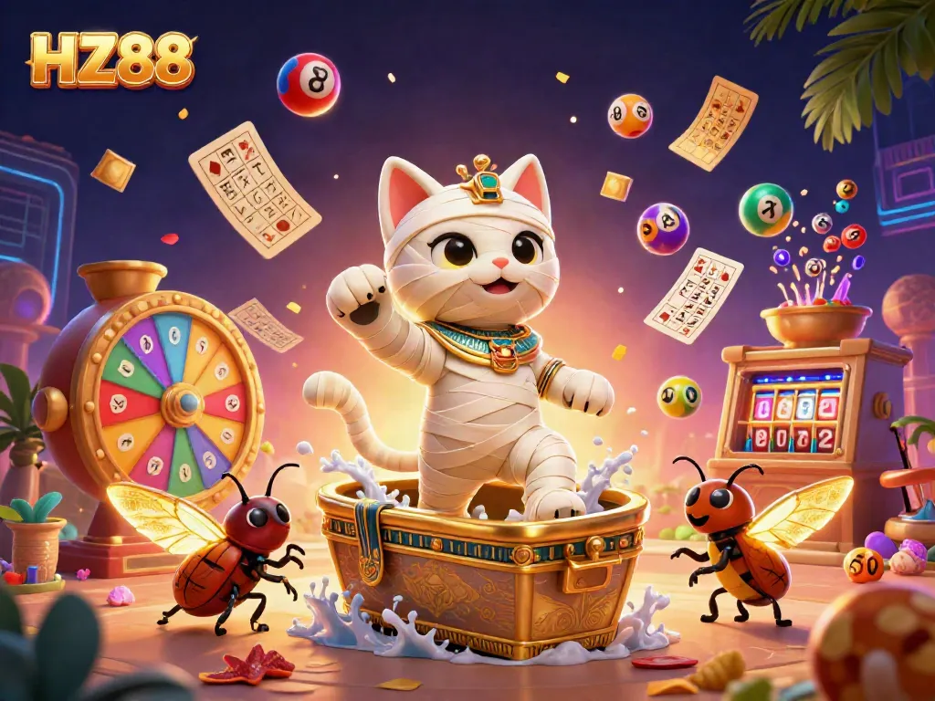 Experience thrilling wins with HZ88 in this vibrant casino adventure scene.