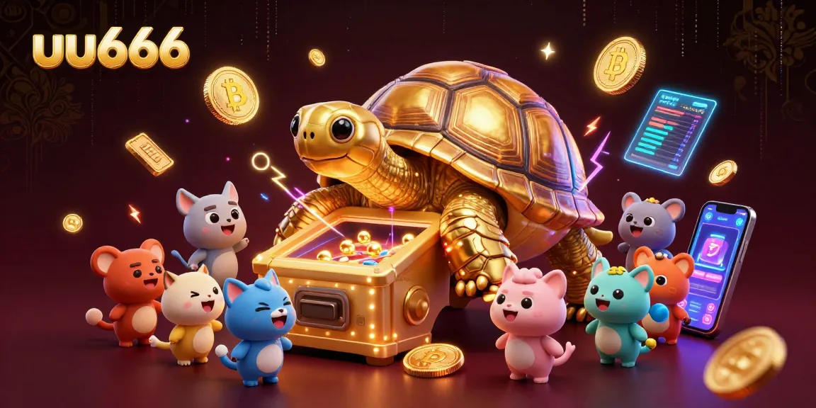 Engage in thrilling gameplay with uu666's lively tortoise pinball scene featuring vibrant crypto elements.
