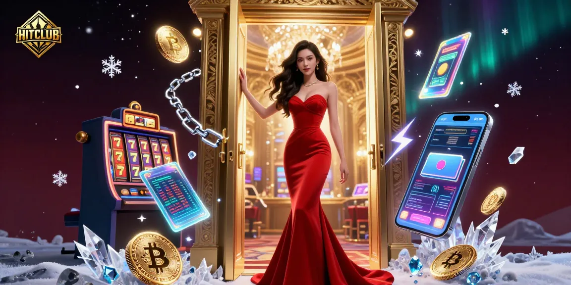 Engage in thrilling games at HITCLUB with jackpot slots and crypto elements shining brightly.