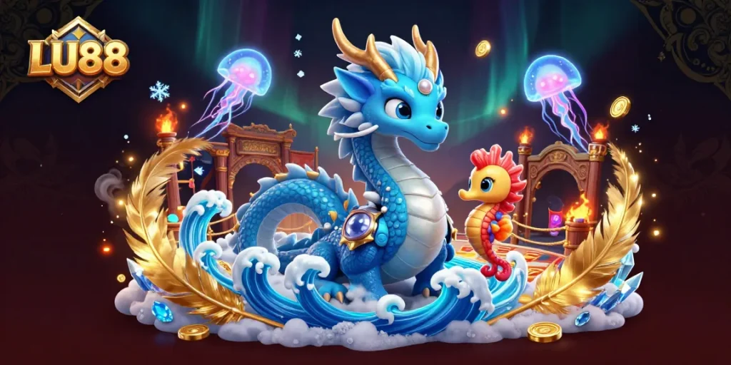 LU88 players enjoying a dynamic underwater casino adventure filled with dazzling creatures and engaging gaming elements.