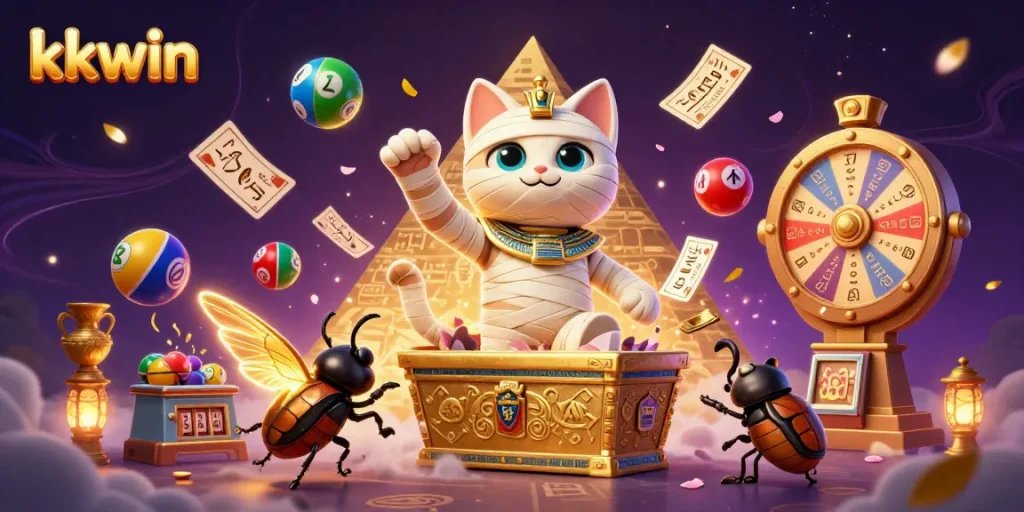 Experience kkwin's thrilling online casino adventures with dynamic lottery balls and vibrant gaming elements.