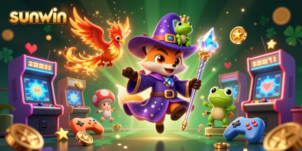 Experience thrilling gameplay at sunwin with a mystical wizard fox and dazzling gaming elements.